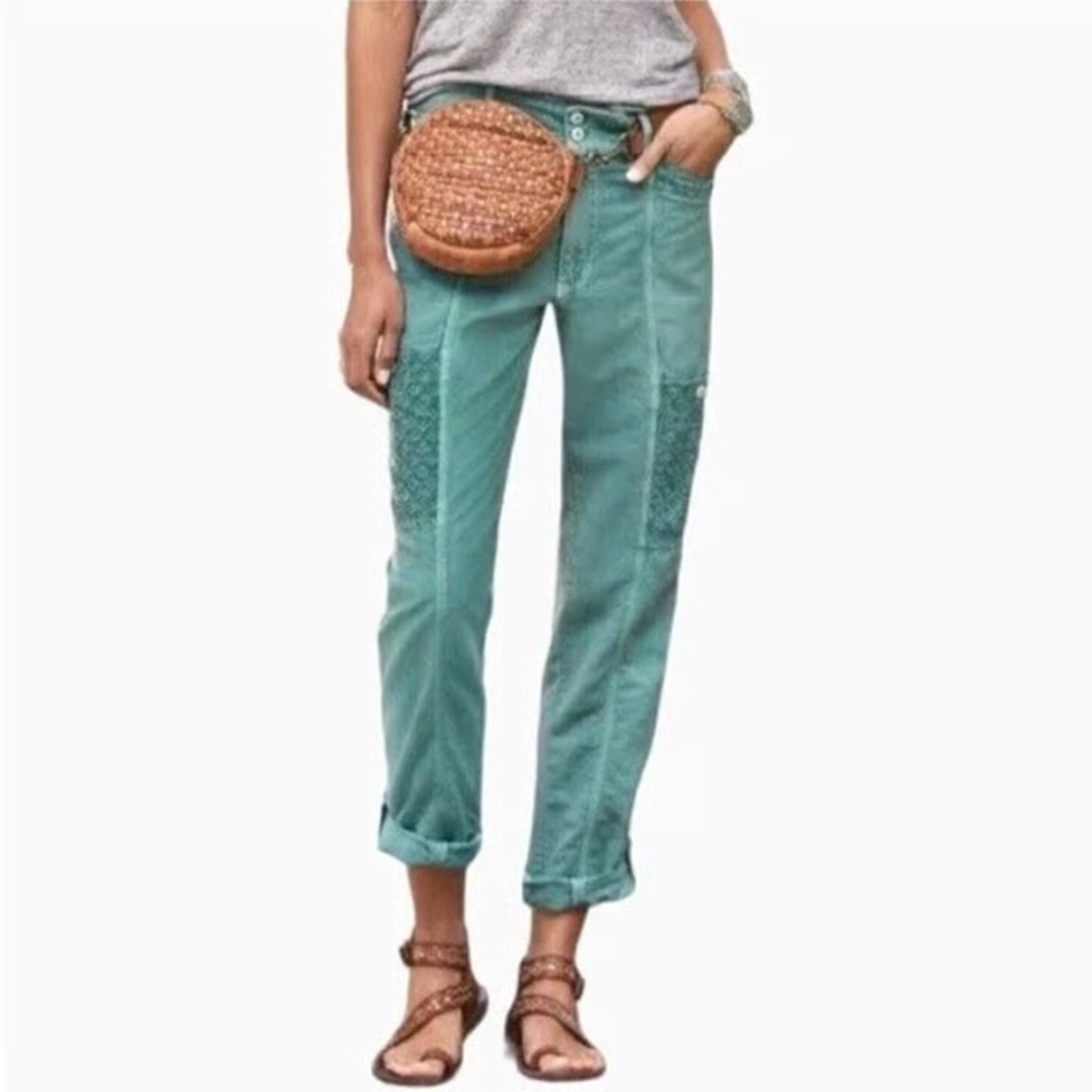 Sundance Femme Voyager linen cotton cargo pants Size 8